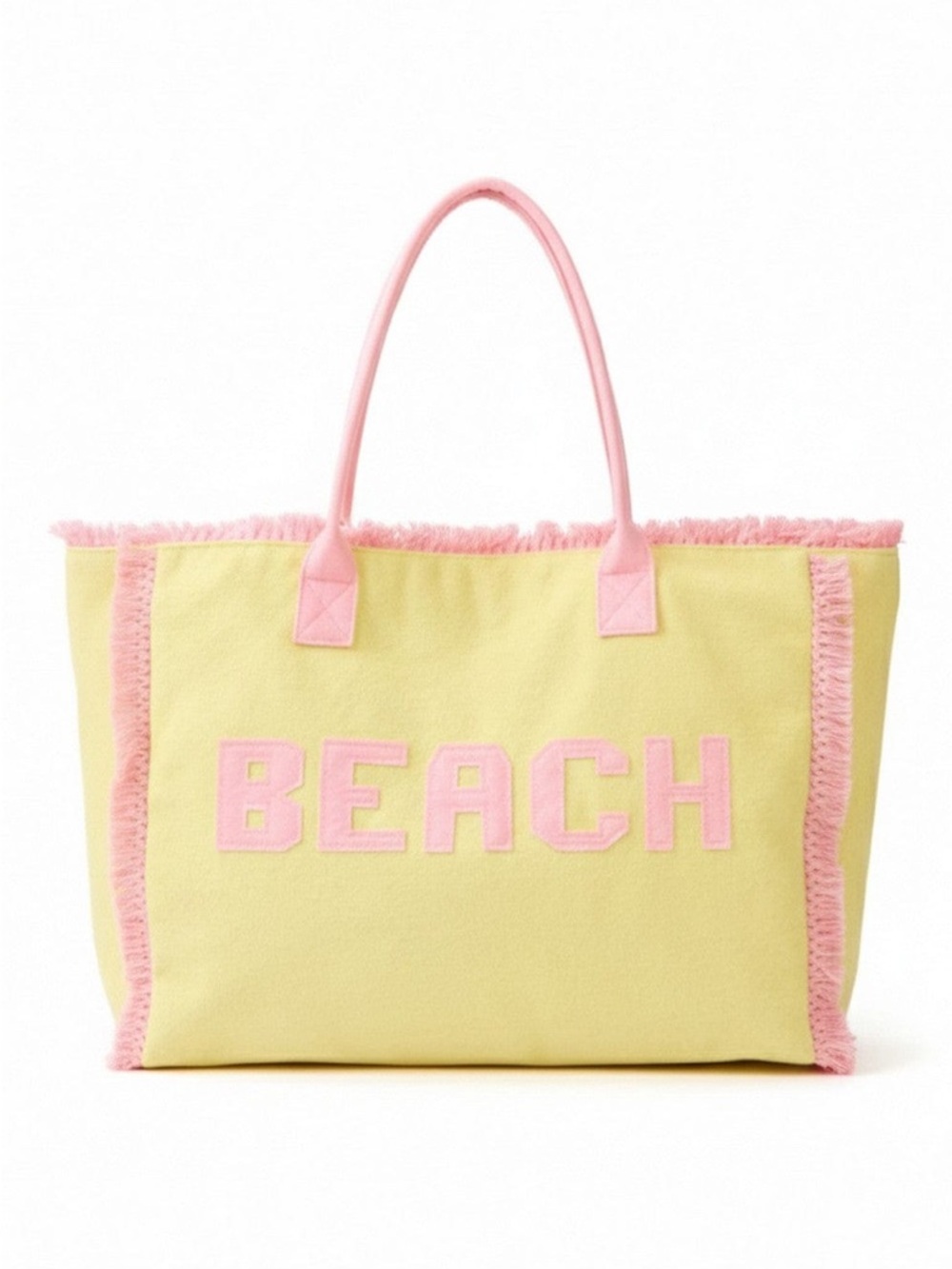 Beach Tote Bag - Pink & Yellow - Picture 3 of 6